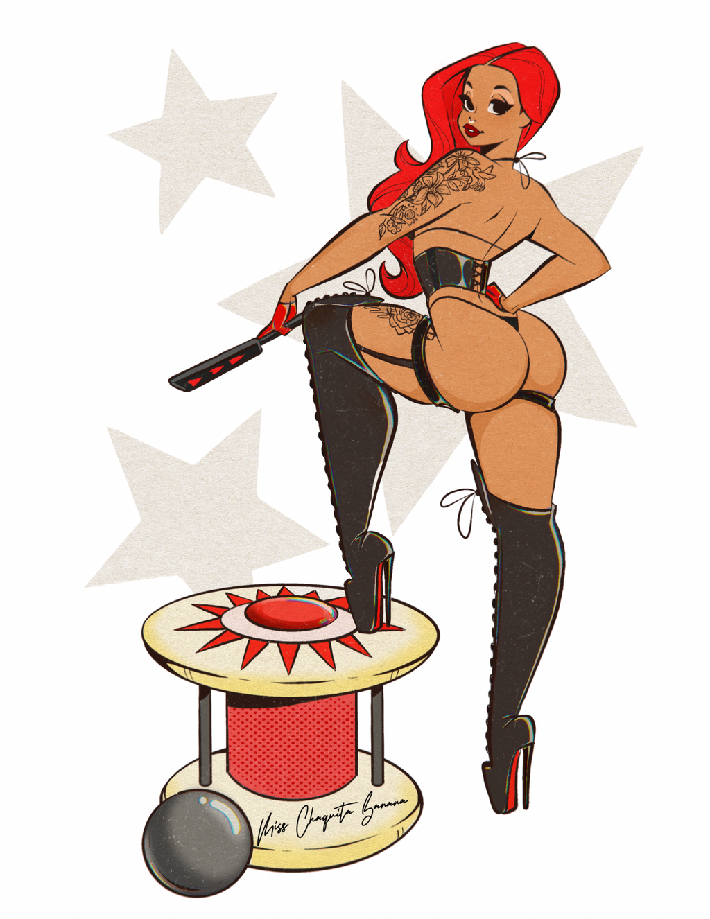 Pinball Pinup Sticker: Bumper