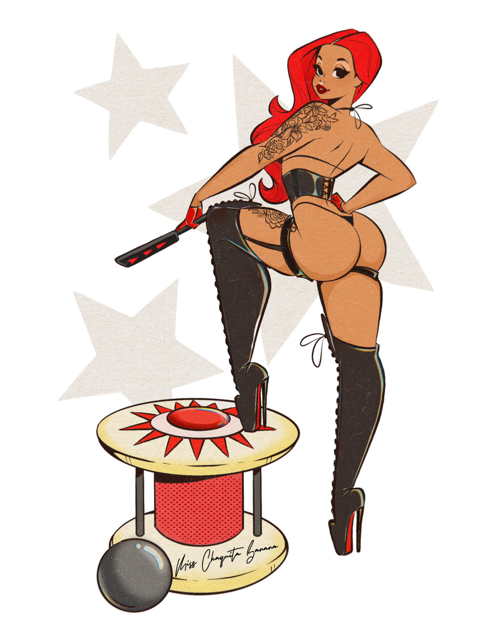 Pinball Pinup Sticker: Bumper