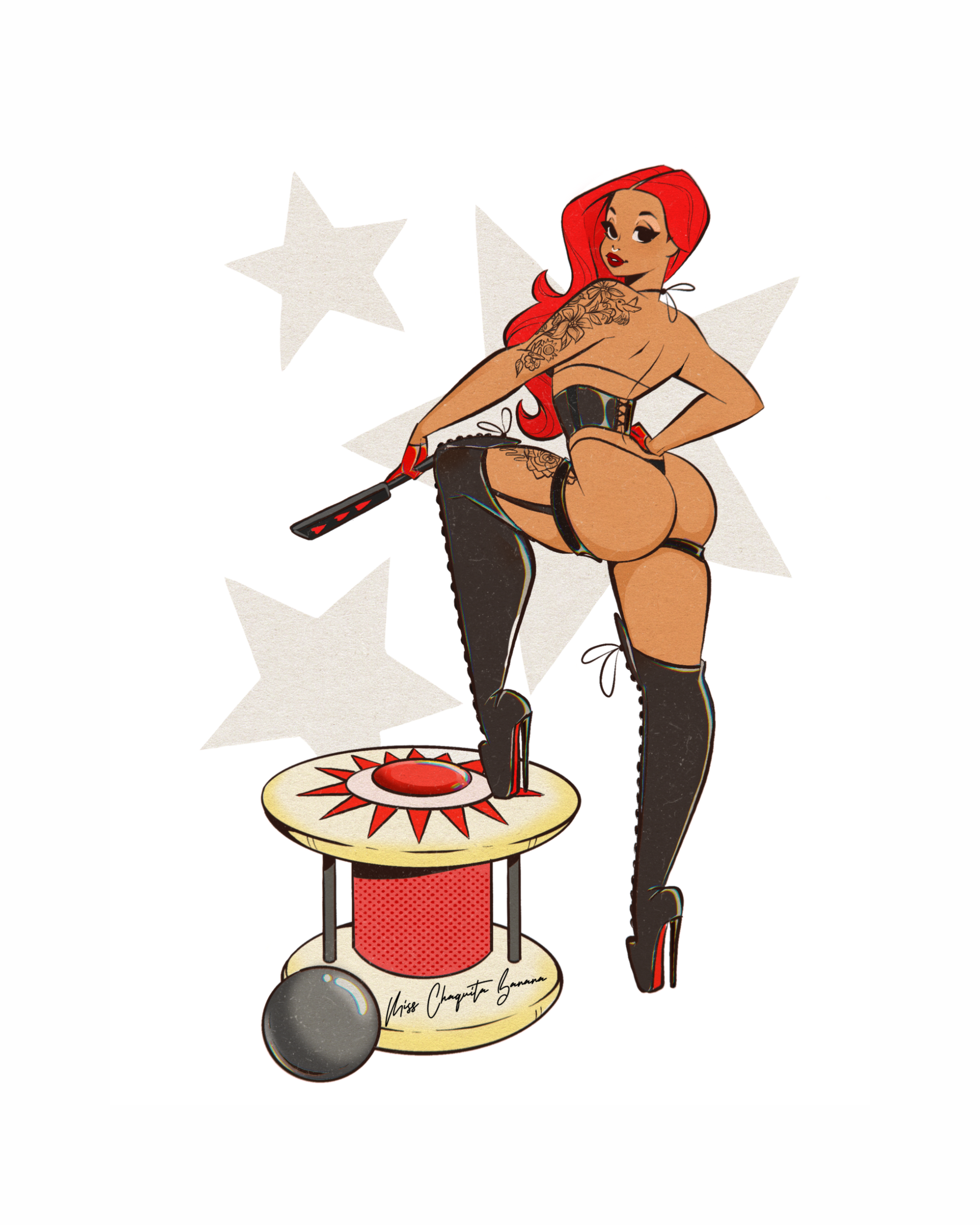 Pinball Pinup Sticker: Bumper